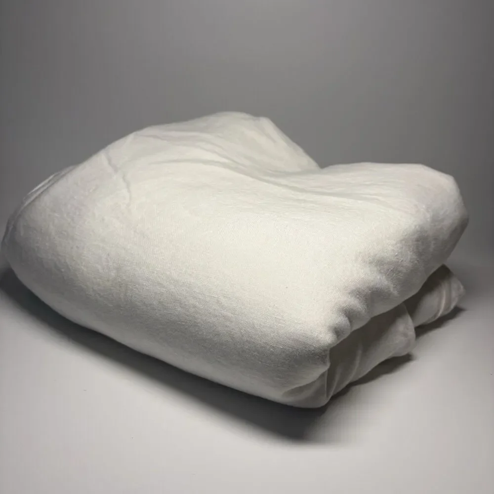 RESTORATION HARDWARE Stonewashed Belgium Linen Full Queen Duvet White